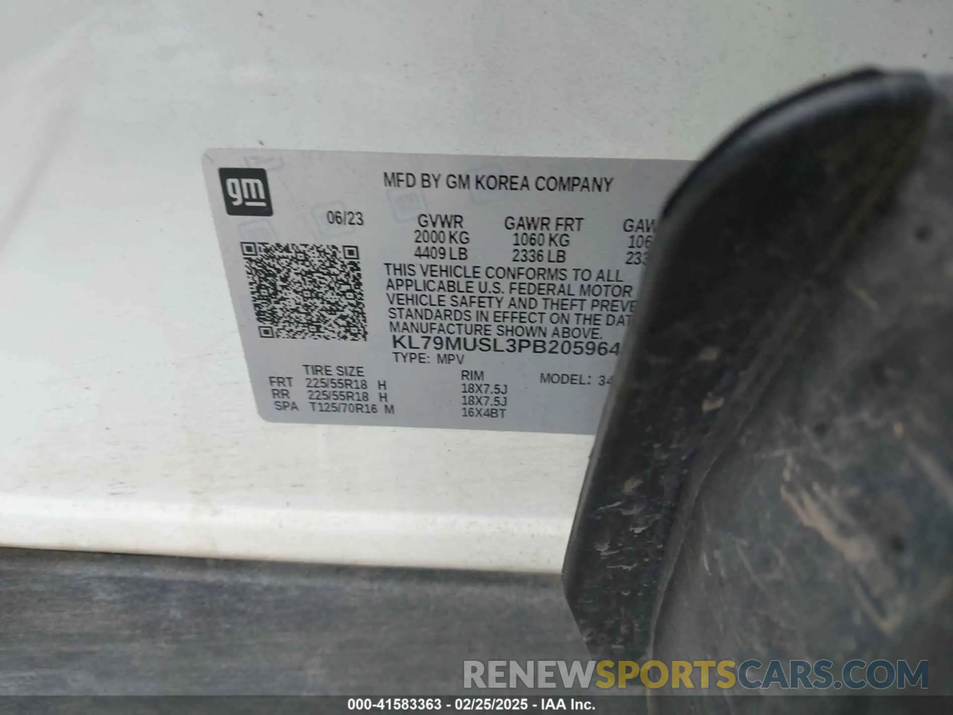 9 Photograph of a damaged car KL79MUSL3PB205964 CHEVROLET TRAILBLAZER 2023