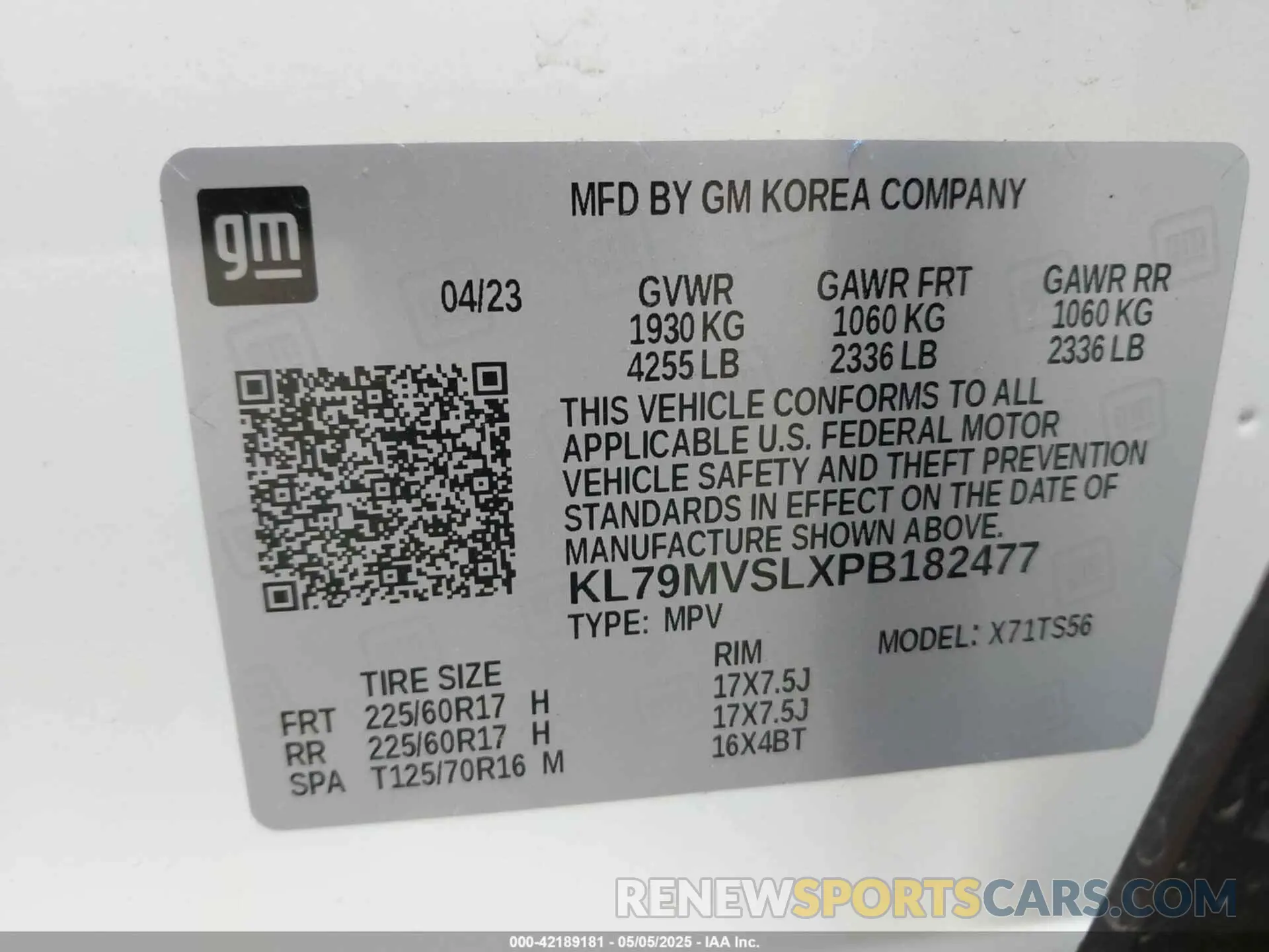 9 Фотография поврежденного автомобиля KL79MVSLXPB182477 CHEVROLET TRAILBLAZER 2023