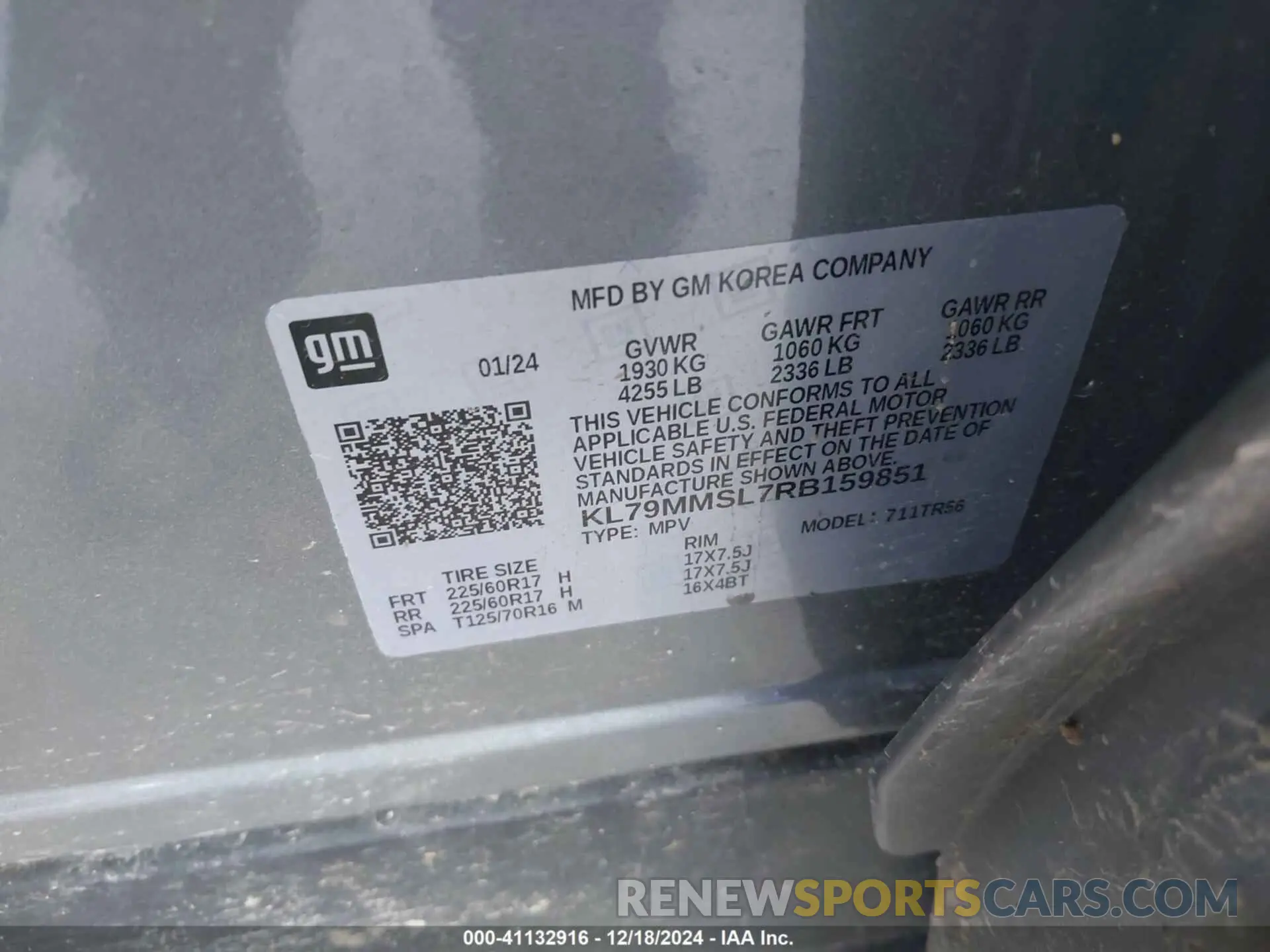 9 Photograph of a damaged car KL79MMSL7RB159851 CHEVROLET TRAILBLAZER 2024
