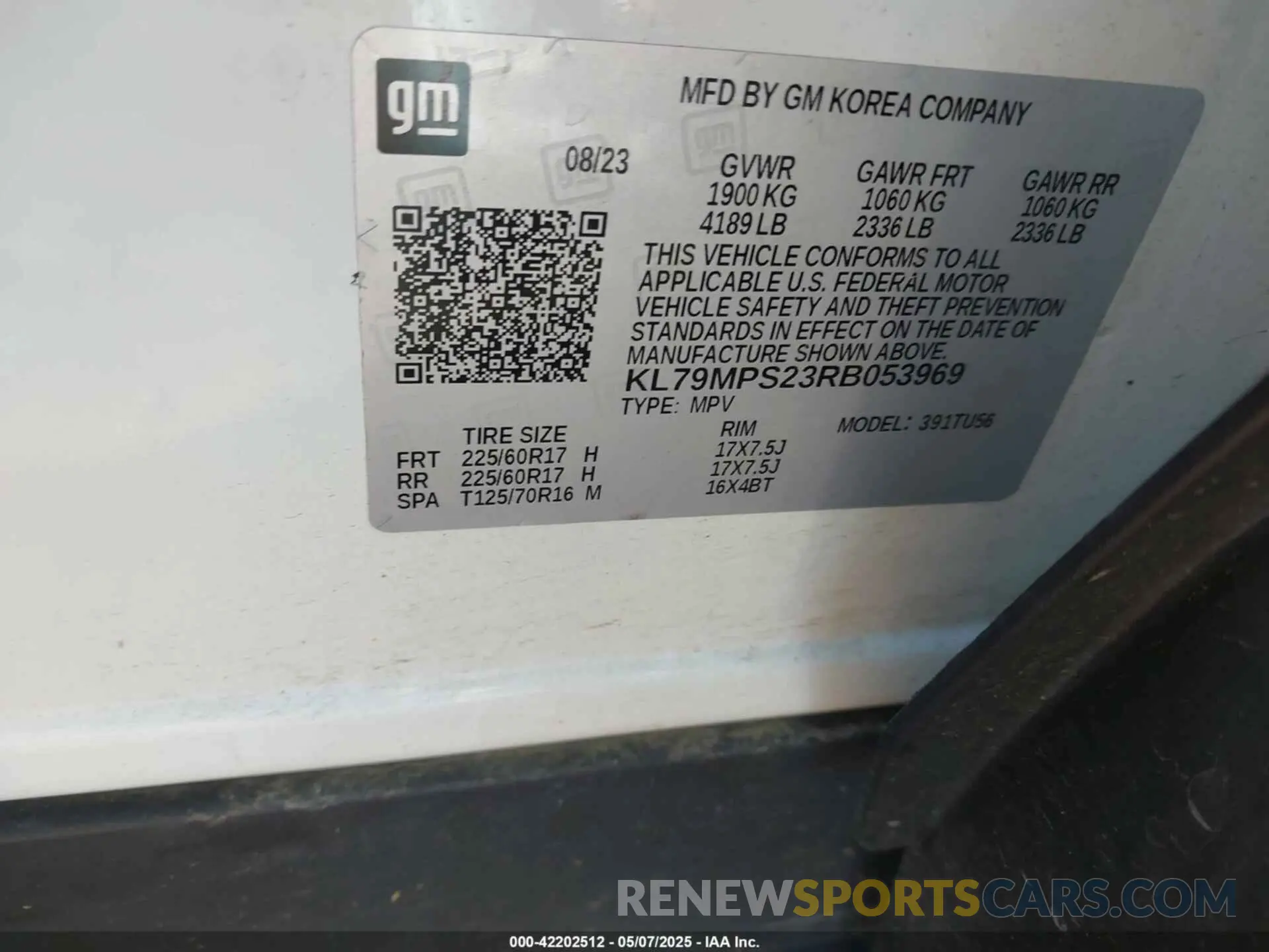 9 Photograph of a damaged car KL79MPS23RB053969 CHEVROLET TRAILBLAZER 2024