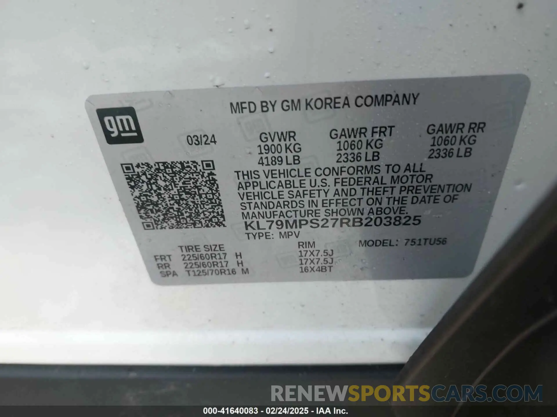 9 Фотография поврежденного автомобиля KL79MPS27RB203825 CHEVROLET TRAILBLAZER 2024