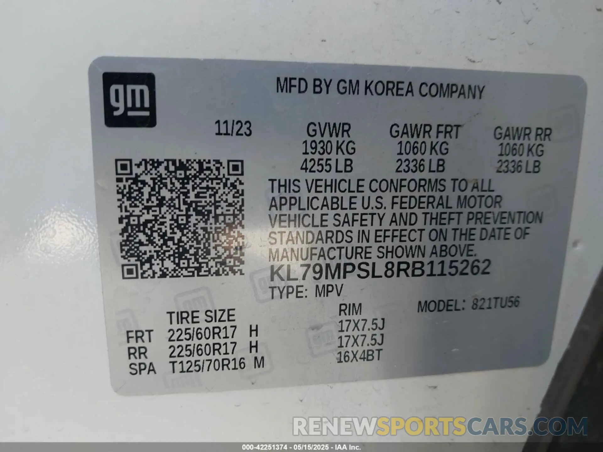 9 Photograph of a damaged car KL79MPSL8RB115262 CHEVROLET TRAILBLAZER 2024