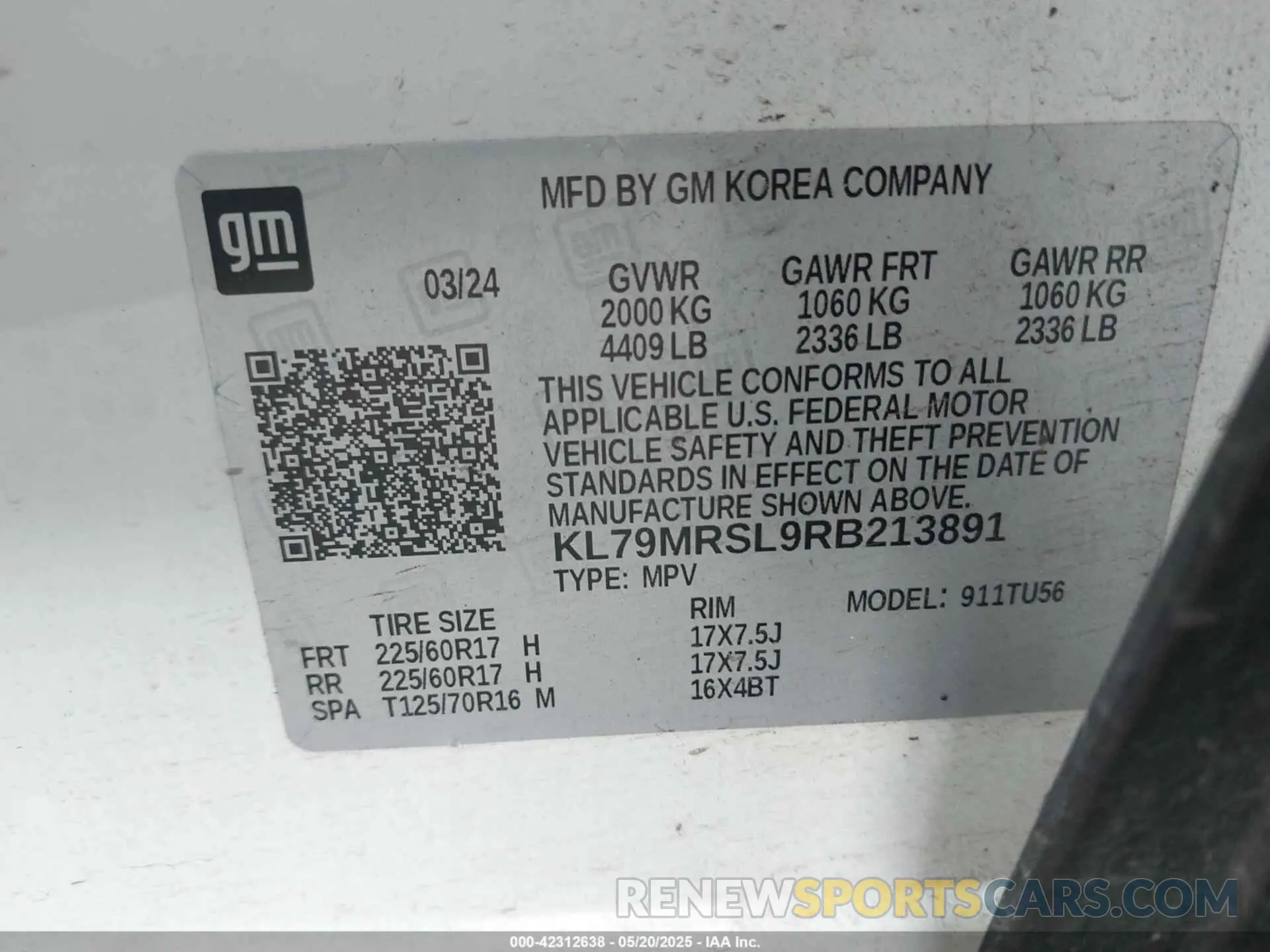 9 Фотография поврежденного автомобиля KL79MRSL9RB213891 CHEVROLET TRAILBLAZER 2024