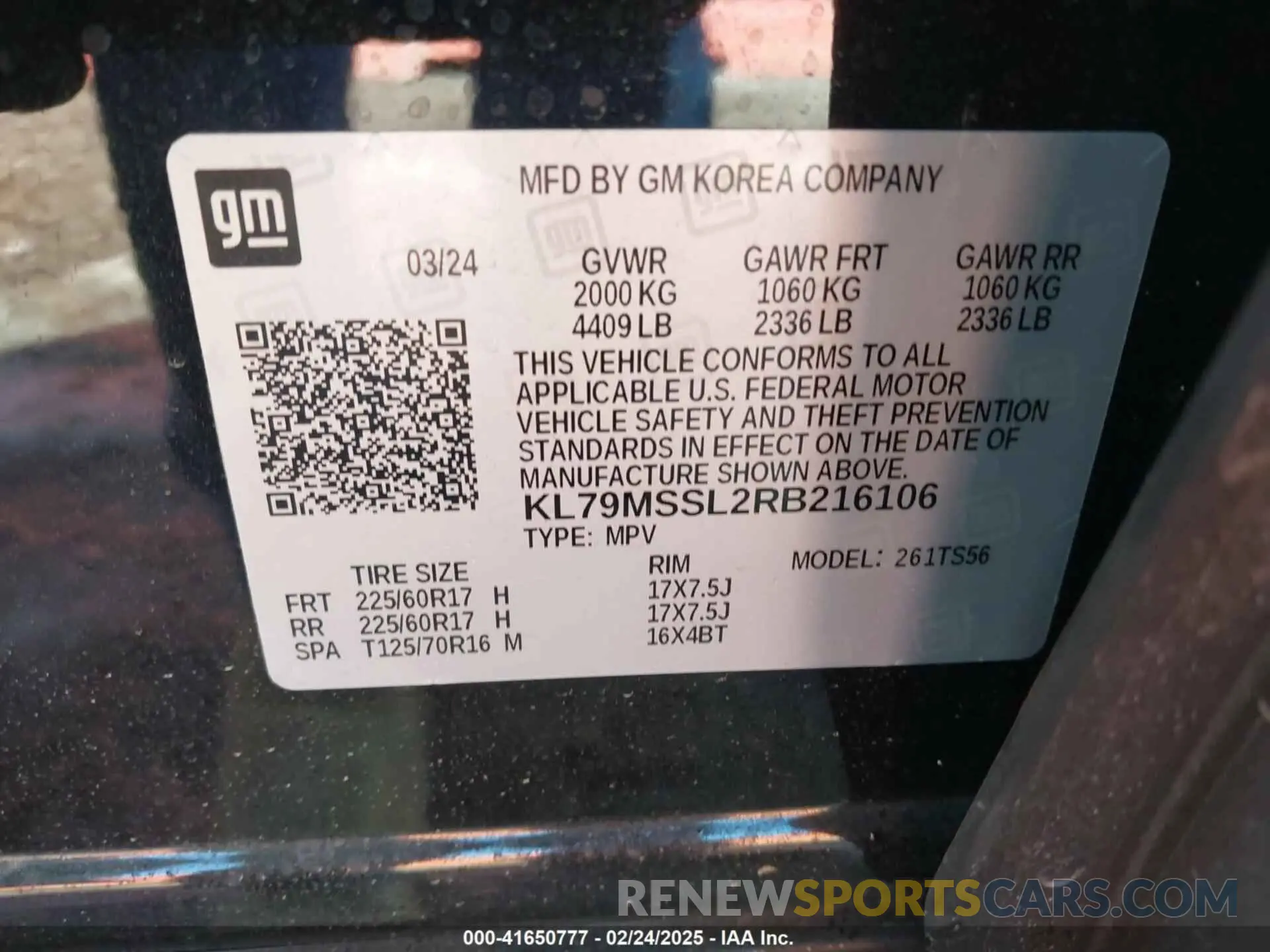 9 Photograph of a damaged car KL79MSSL2RB216106 CHEVROLET TRAILBLAZER 2024