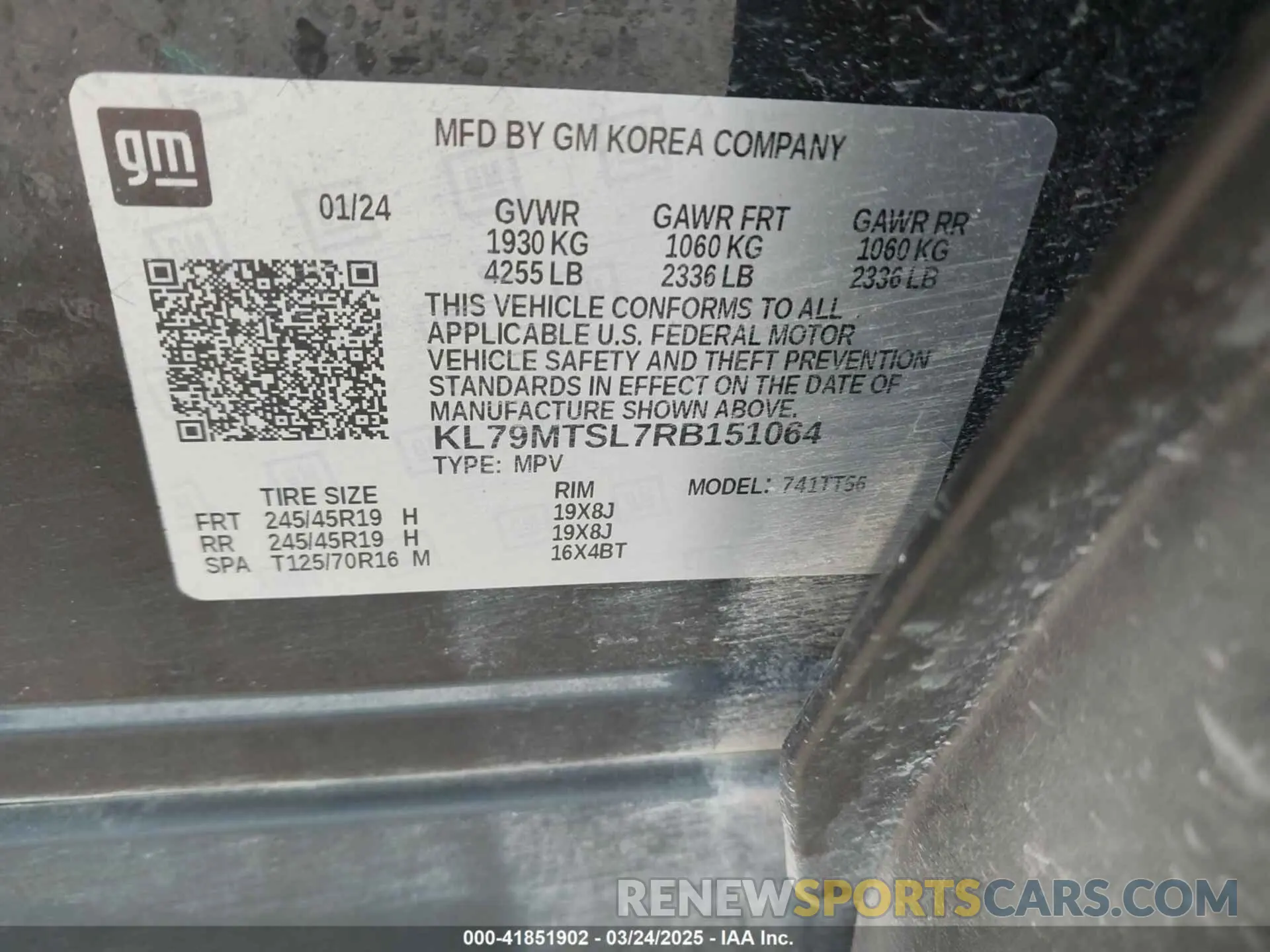 9 Photograph of a damaged car KL79MTSL7RB151064 CHEVROLET TRAILBLAZER 2024
