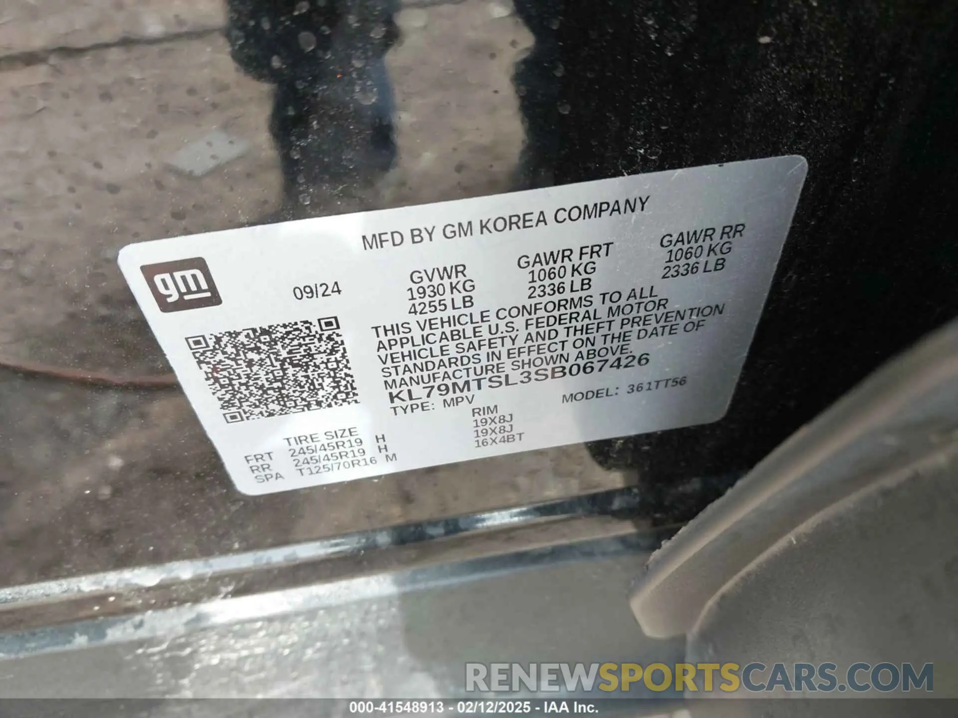 9 Photograph of a damaged car KL79MTSL3SB067426 CHEVROLET TRAILBLAZER 2025