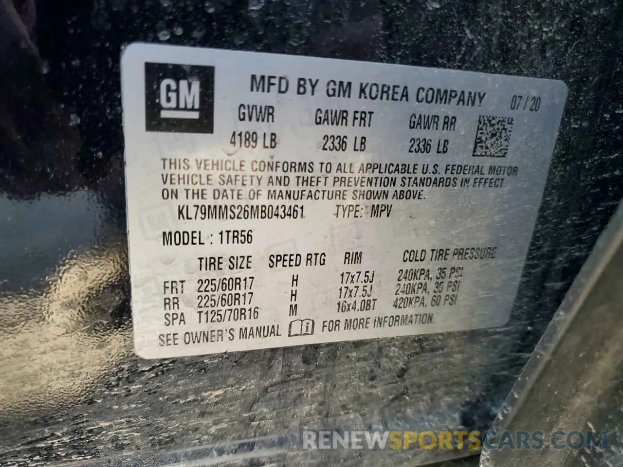 13 Photograph of a damaged car KL79MMS26MB043461 CHEVROLET TRAILBLZR 2021
