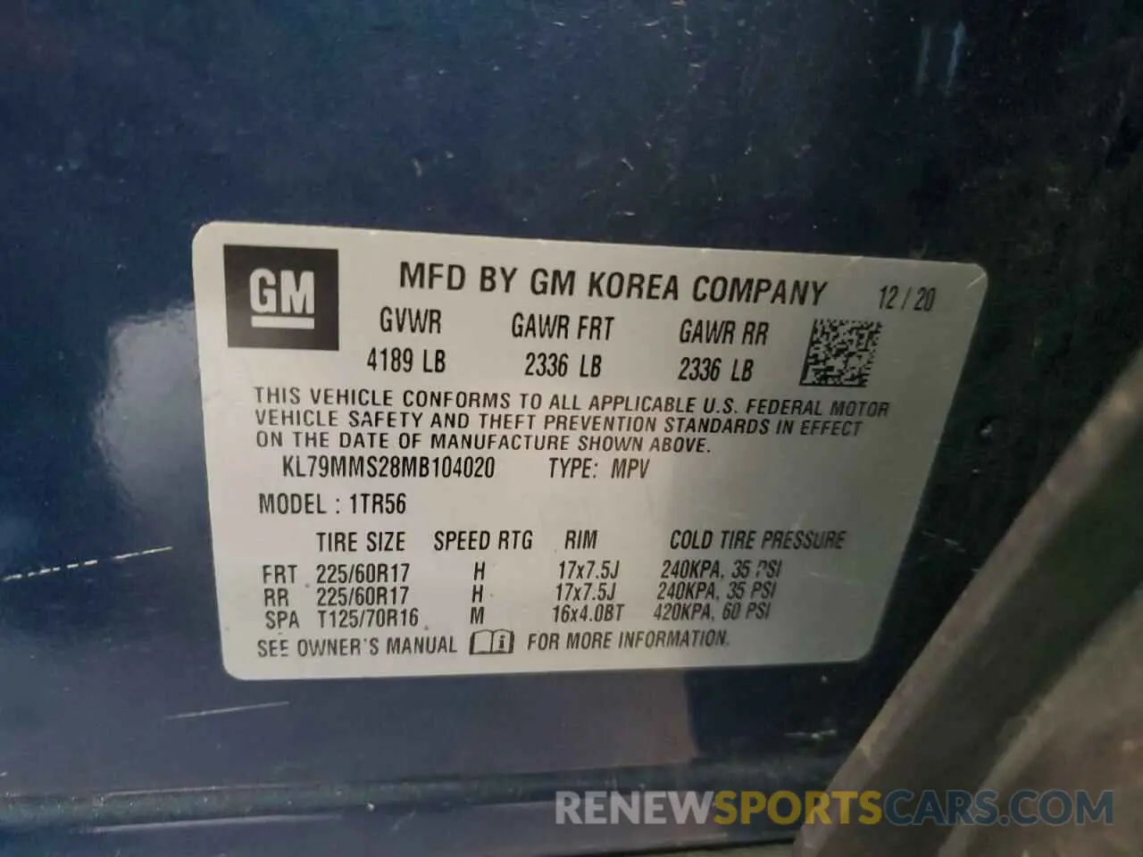 13 Photograph of a damaged car KL79MMS28MB104020 CHEVROLET TRAILBLZR 2021