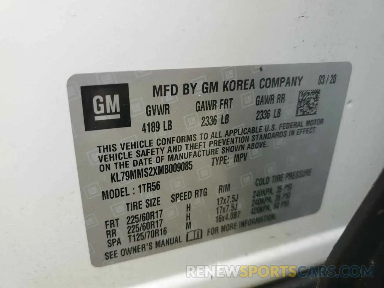 13 Фотография поврежденного автомобиля KL79MMS2XMB009085 CHEVROLET TRAILBLZR 2021