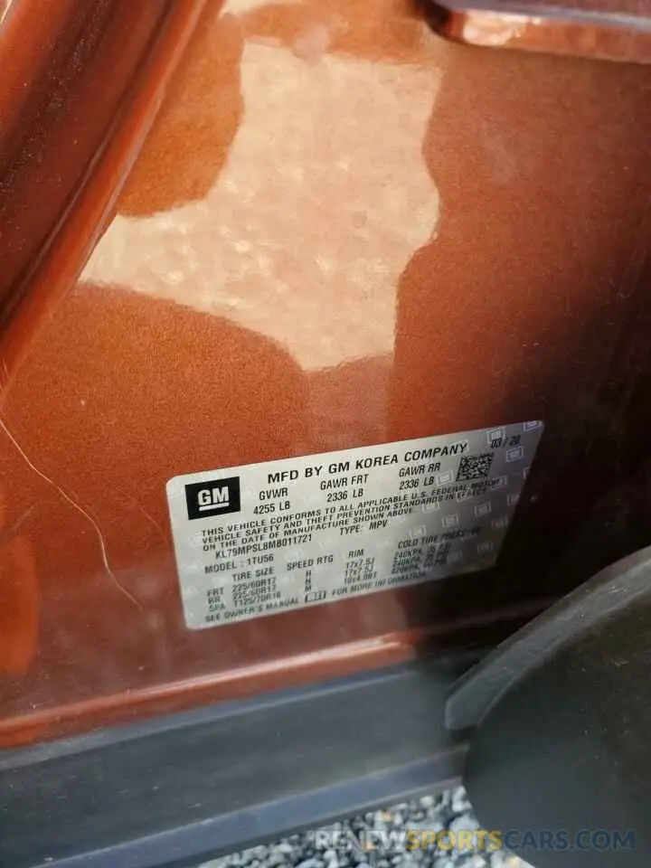 15 Фотография поврежденного автомобиля KL79MPSL8MB011721 CHEVROLET TRAILBLZR 2021