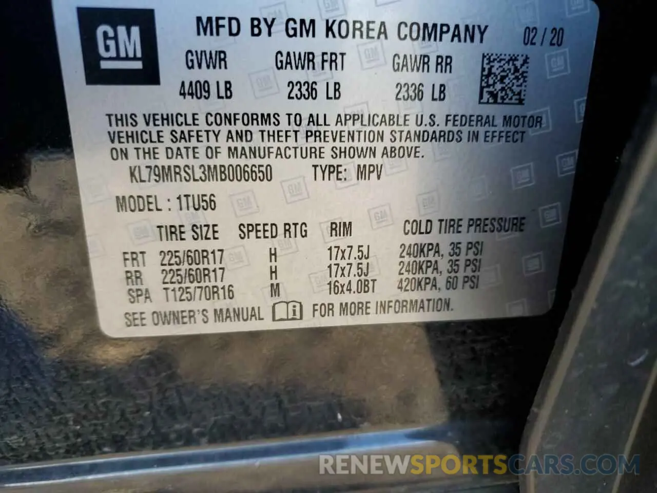 13 Photograph of a damaged car KL79MRSL3MB006650 CHEVROLET TRAILBLZR 2021