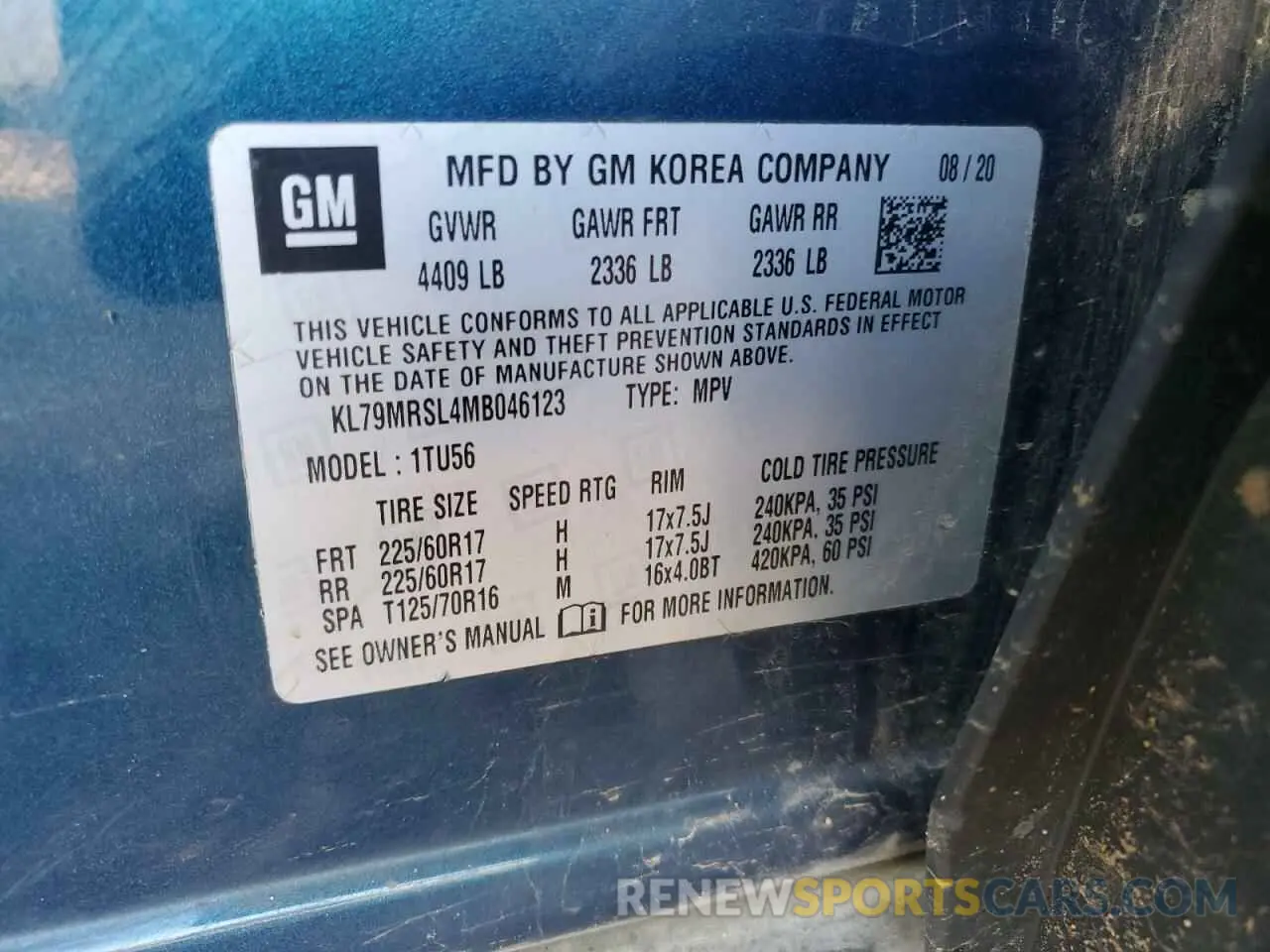 13 Фотография поврежденного автомобиля KL79MRSL4MB046123 CHEVROLET TRAILBLZR 2021