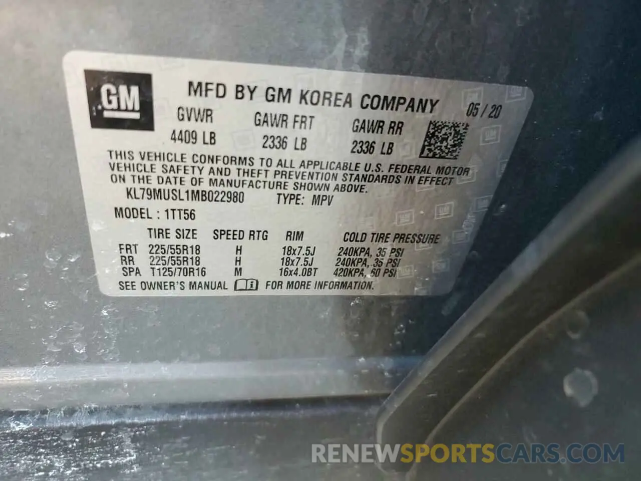 13 Photograph of a damaged car KL79MUSL1MB022980 CHEVROLET TRAILBLZR 2021