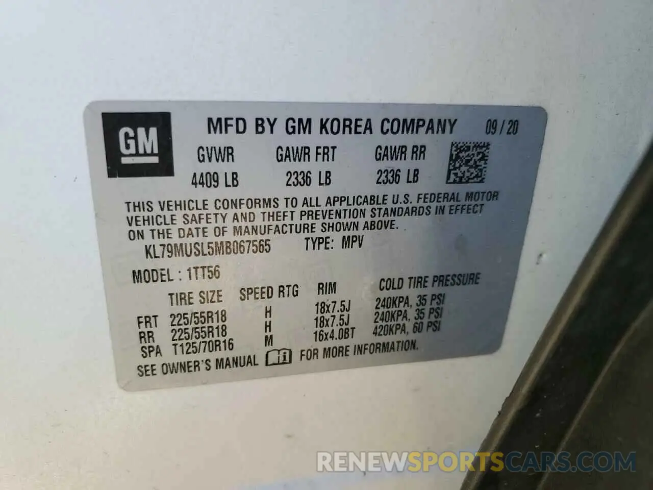 13 Фотография поврежденного автомобиля KL79MUSL5MB067565 CHEVROLET TRAILBLZR 2021