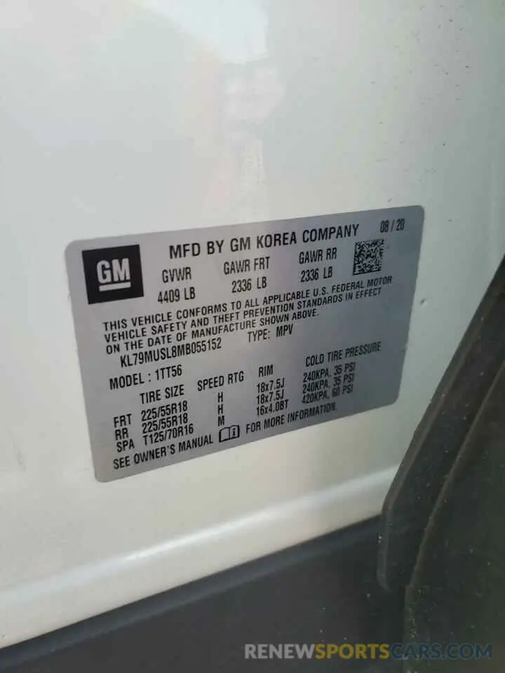 13 Photograph of a damaged car KL79MUSL8MB055152 CHEVROLET TRAILBLZR 2021