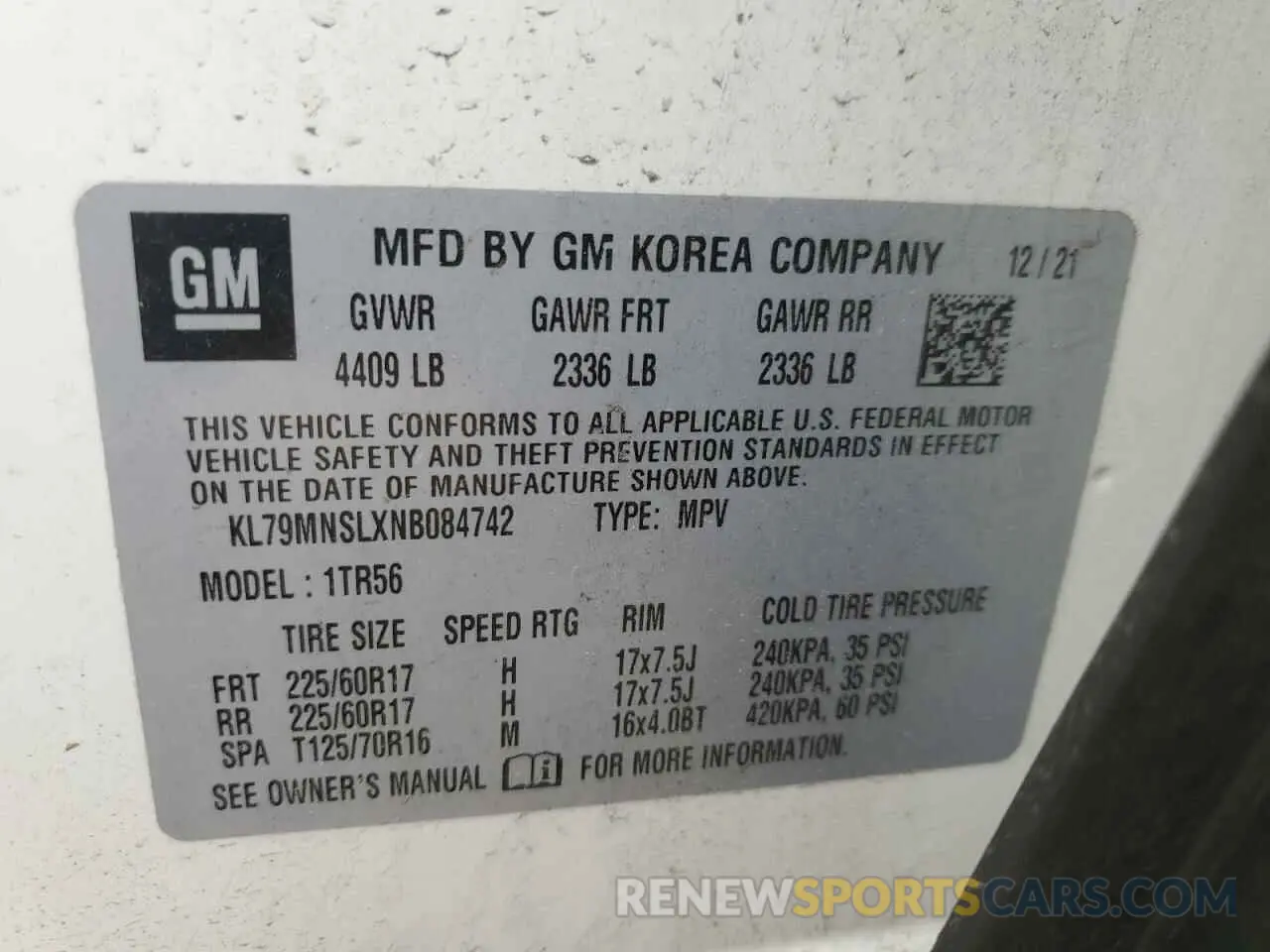 12 Фотография поврежденного автомобиля KL79MNSLXNB084742 CHEVROLET TRAILBLZR 2022