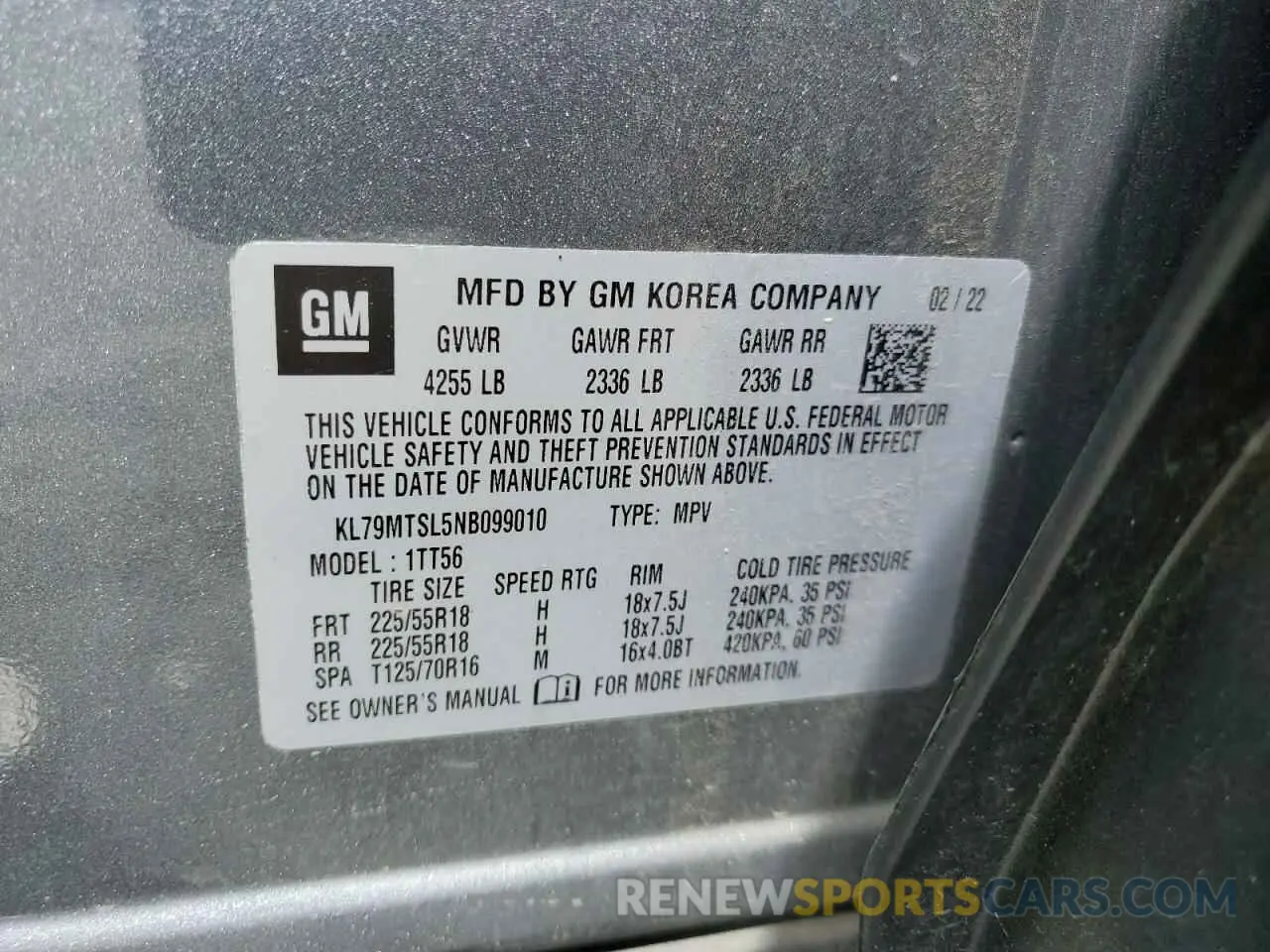 13 Фотография поврежденного автомобиля KL79MTSL5NB099010 CHEVROLET TRAILBLZR 2022