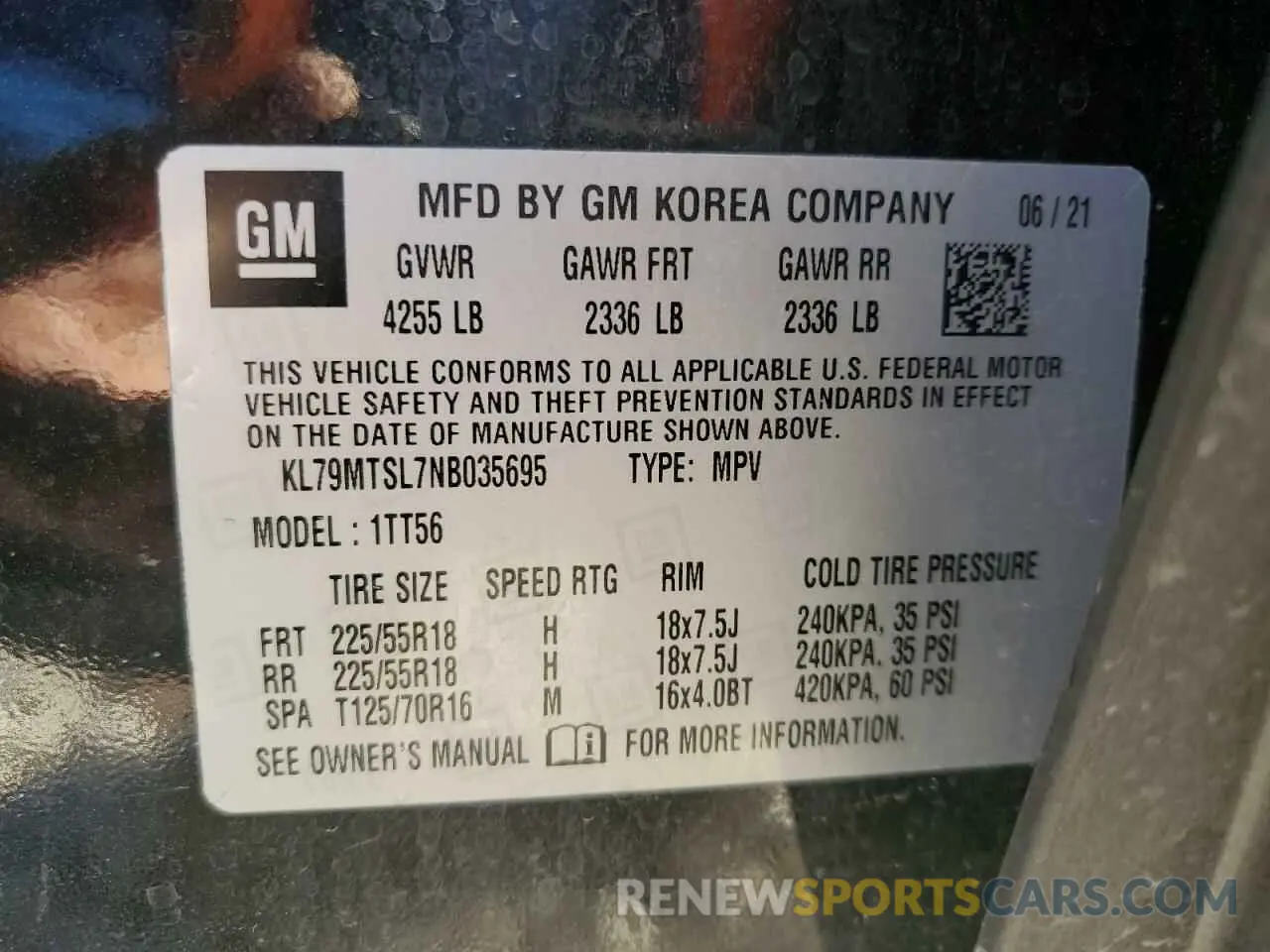 13 Photograph of a damaged car KL79MTSL7NB035695 CHEVROLET TRAILBLZR 2022