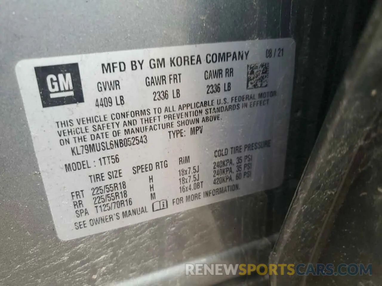 13 Фотография поврежденного автомобиля KL79MUSL6NB052543 CHEVROLET TRAILBLZR 2022
