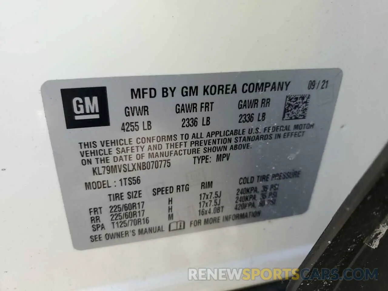 13 Фотография поврежденного автомобиля KL79MVSLXNB070775 CHEVROLET TRAILBLZR 2022