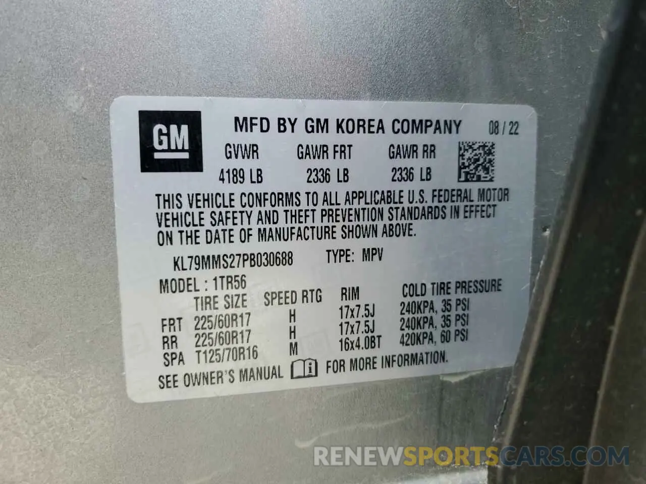 13 Фотография поврежденного автомобиля KL79MMS27PB030688 CHEVROLET TRAILBLZR 2023