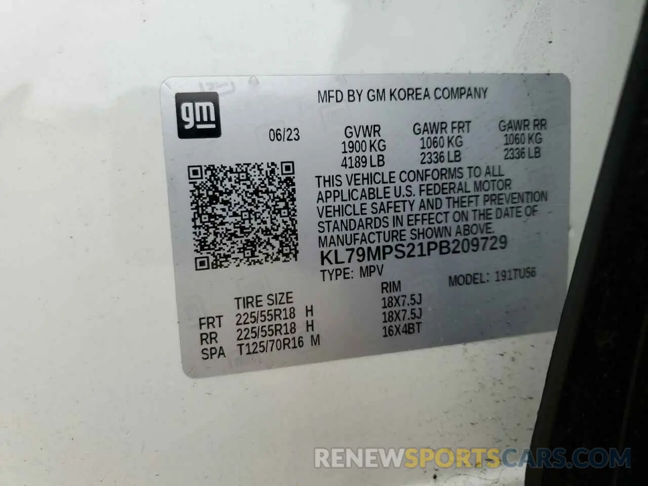 12 Фотография поврежденного автомобиля KL79MPS21PB209729 CHEVROLET TRAILBLZR 2023