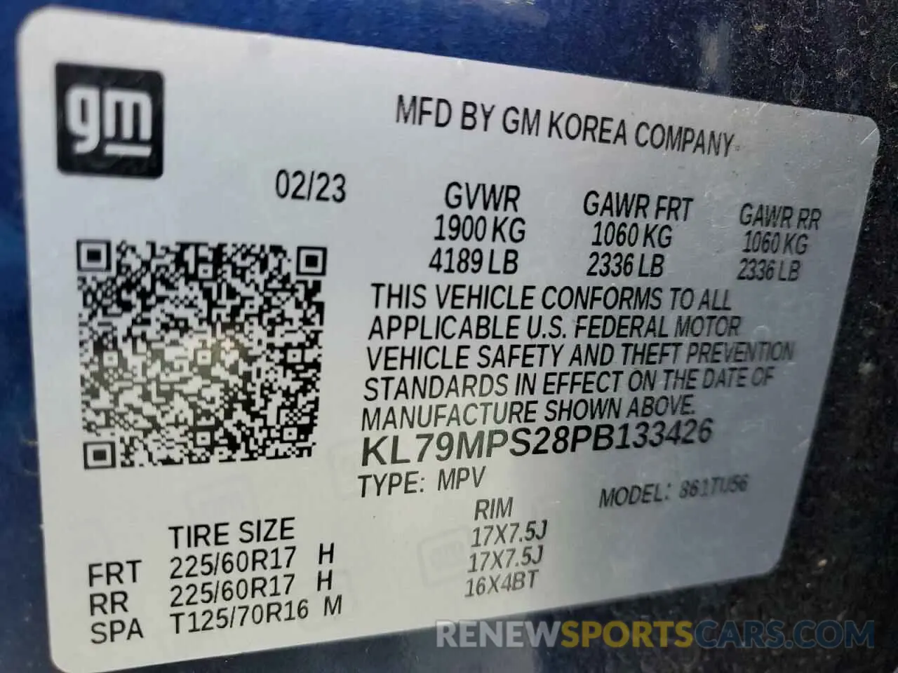 13 Photograph of a damaged car KL79MPS28PB133426 CHEVROLET TRAILBLZR 2023
