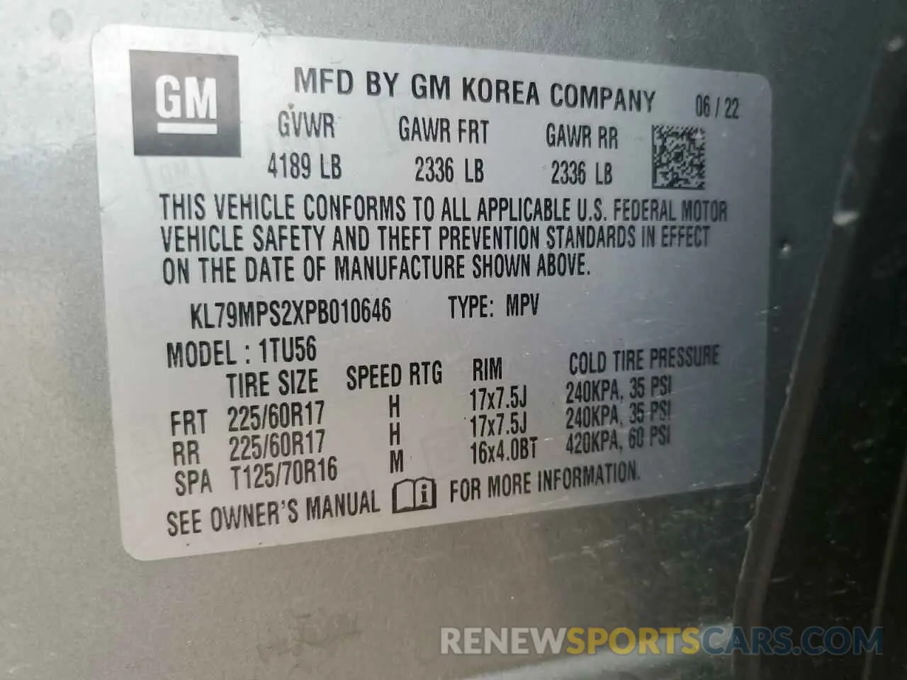 13 Photograph of a damaged car KL79MPS2XPB010646 CHEVROLET TRAILBLZR 2023