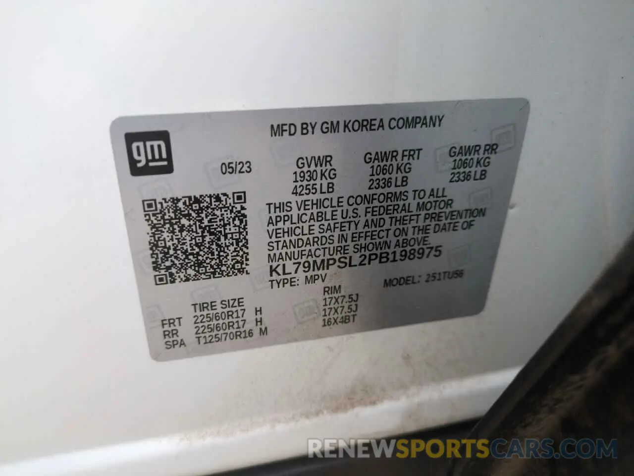 15 Photograph of a damaged car KL79MPSL2PB198975 CHEVROLET TRAILBLZR 2023