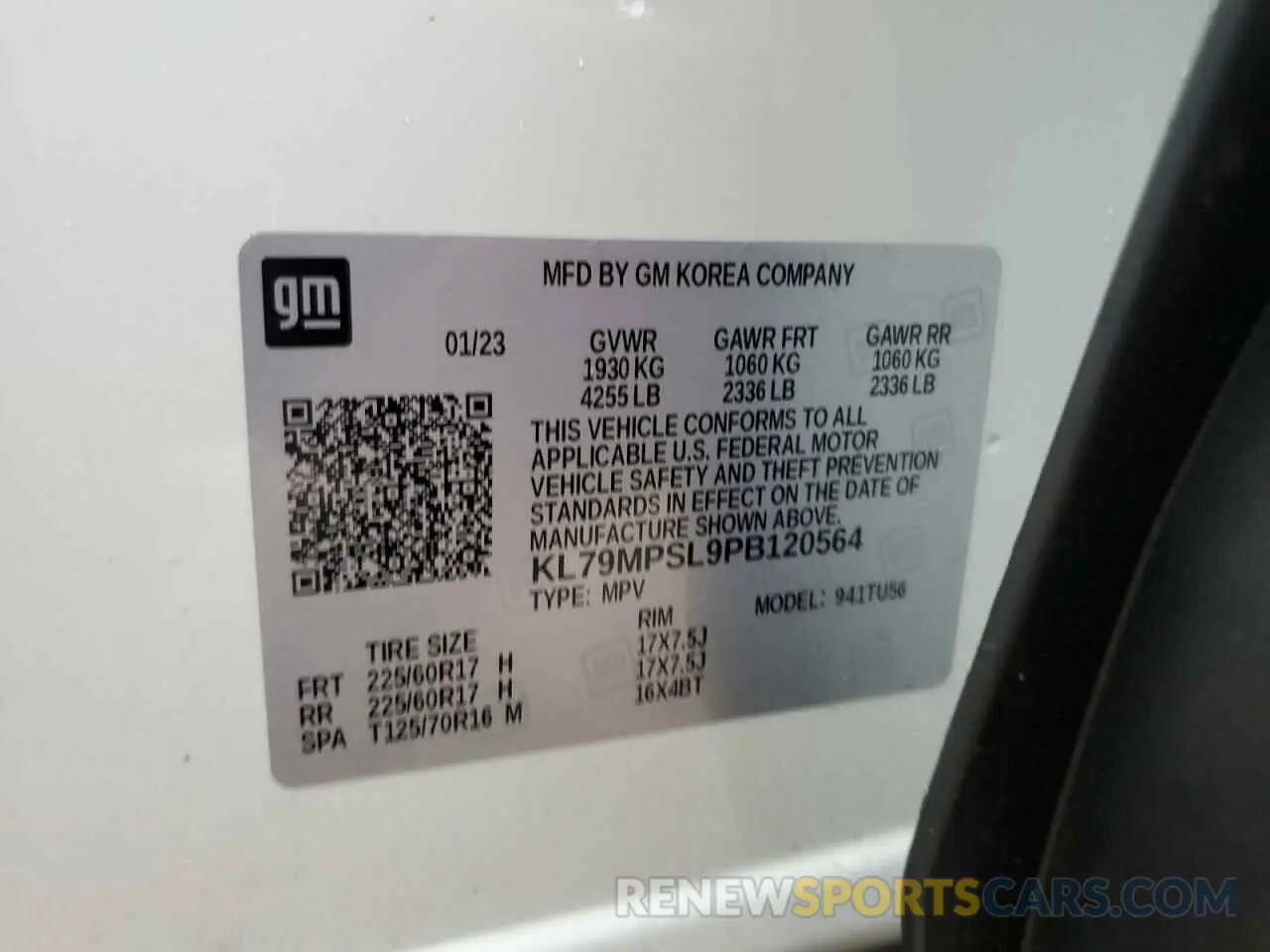 12 Photograph of a damaged car KL79MPSL9PB120564 CHEVROLET TRAILBLZR 2023