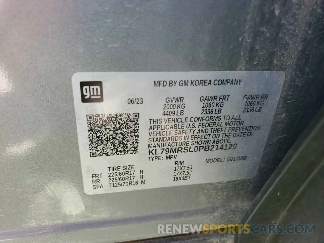 12 Фотография поврежденного автомобиля KL79MRSL0PB214120 CHEVROLET TRAILBLZR 2023