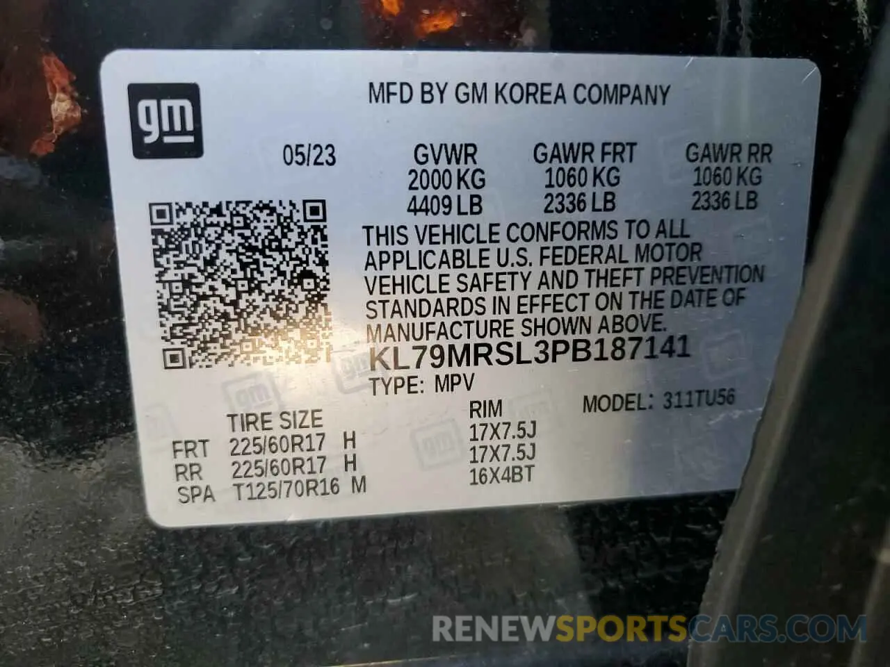 12 Photograph of a damaged car KL79MRSL3PB187141 CHEVROLET TRAILBLZR 2023