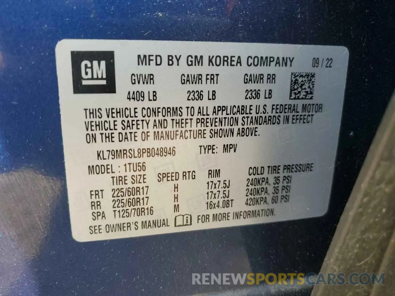 12 Фотография поврежденного автомобиля KL79MRSL8PB048946 CHEVROLET TRAILBLZR 2023