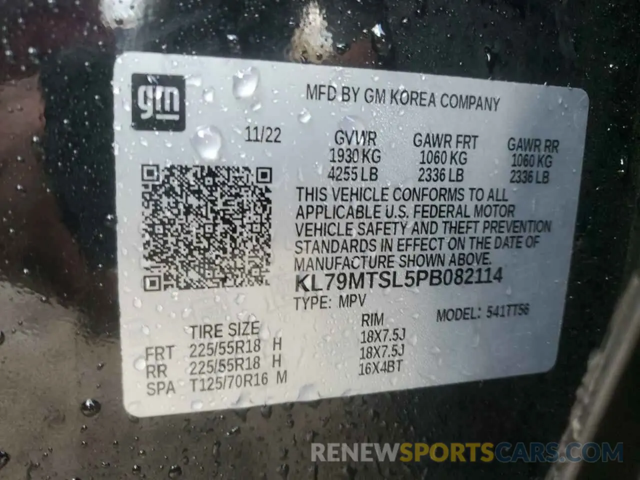 14 Photograph of a damaged car KL79MTSL5PB082114 CHEVROLET TRAILBLZR 2023
