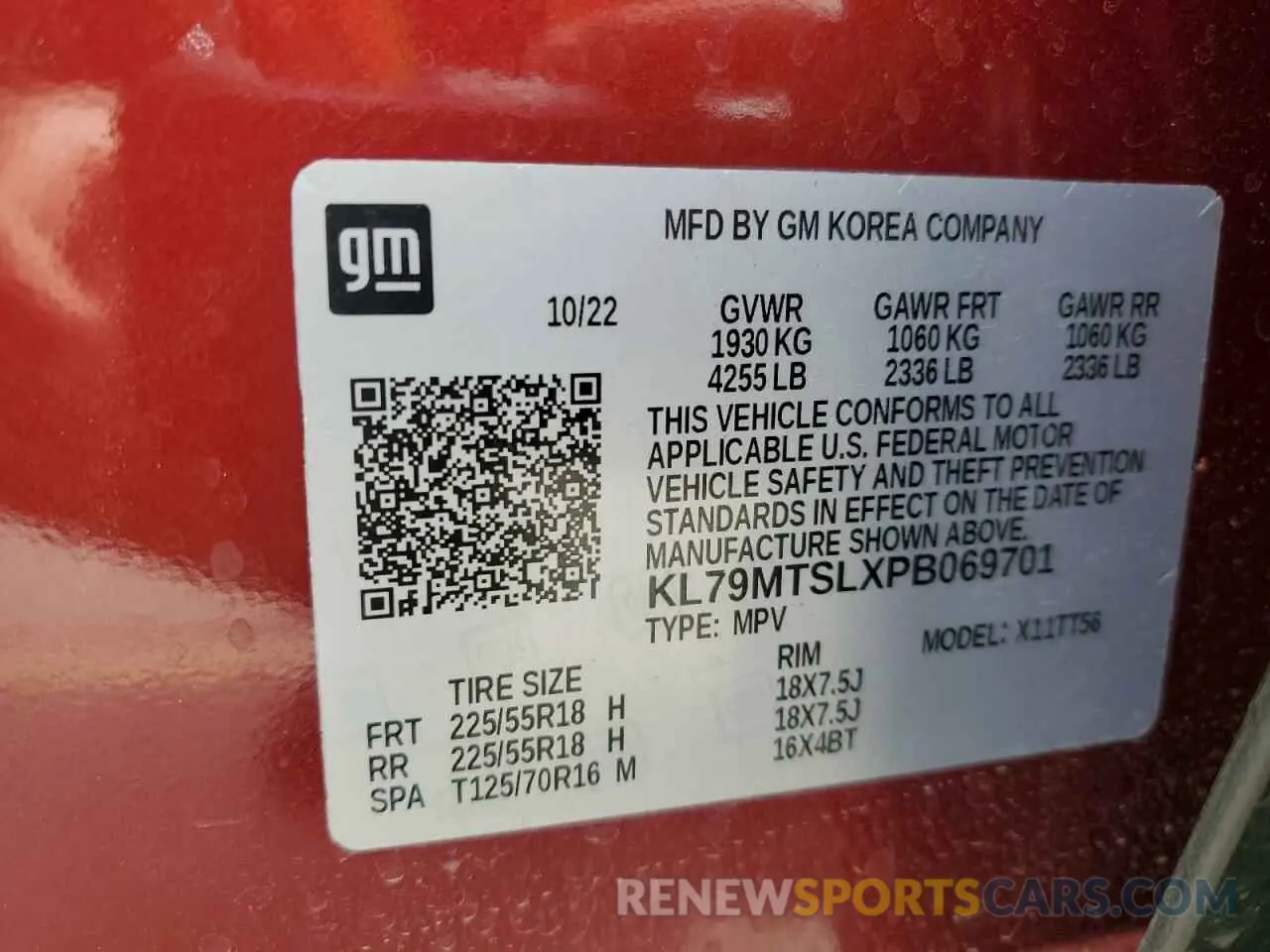 13 Photograph of a damaged car KL79MTSLXPB069701 CHEVROLET TRAILBLZR 2023