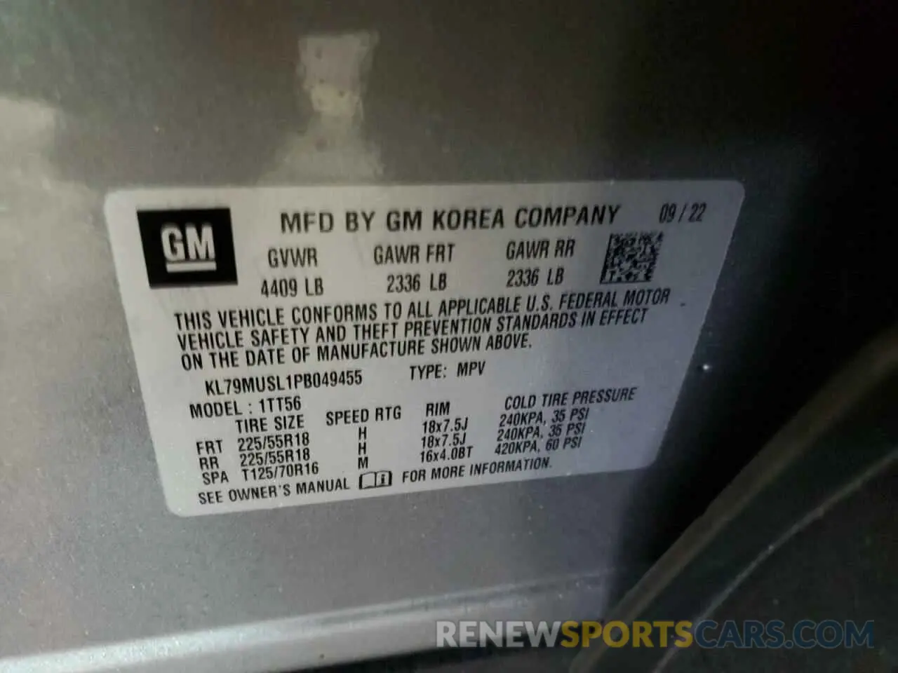 13 Фотография поврежденного автомобиля KL79MUSL1PB049455 CHEVROLET TRAILBLZR 2023