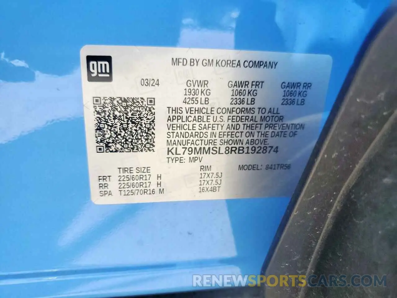 14 Фотография поврежденного автомобиля KL79MMSL8RB192874 CHEVROLET TRAILBLZR 2024
