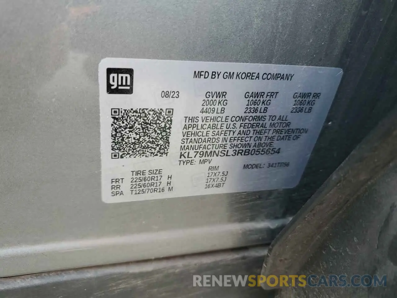 13 Photograph of a damaged car KL79MNSL3RB055654 CHEVROLET TRAILBLZR 2024
