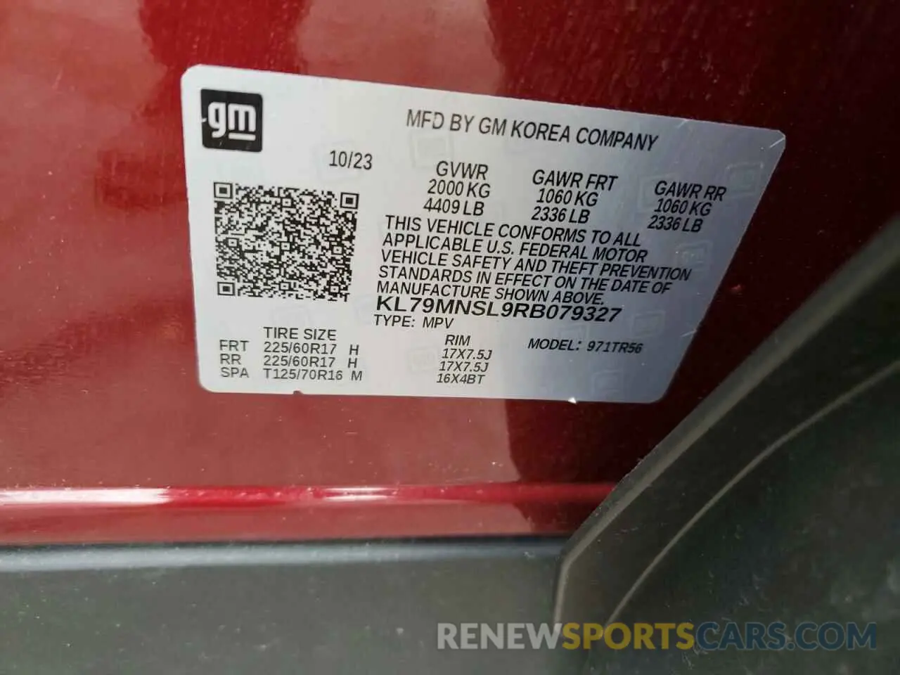 13 Фотография поврежденного автомобиля KL79MNSL9RB079327 CHEVROLET TRAILBLZR 2024