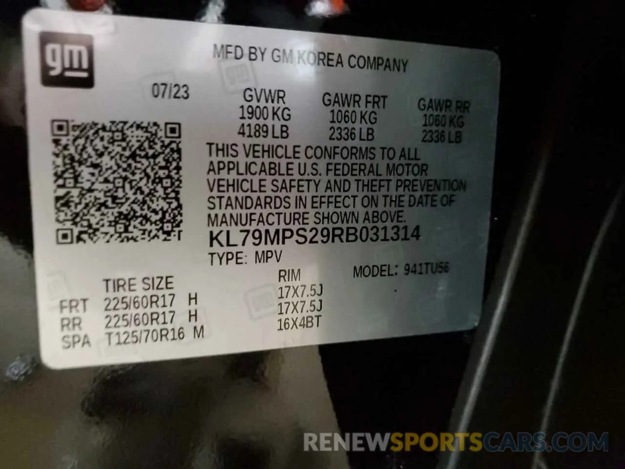 14 Фотография поврежденного автомобиля KL79MPS29RB031314 CHEVROLET TRAILBLZR 2024