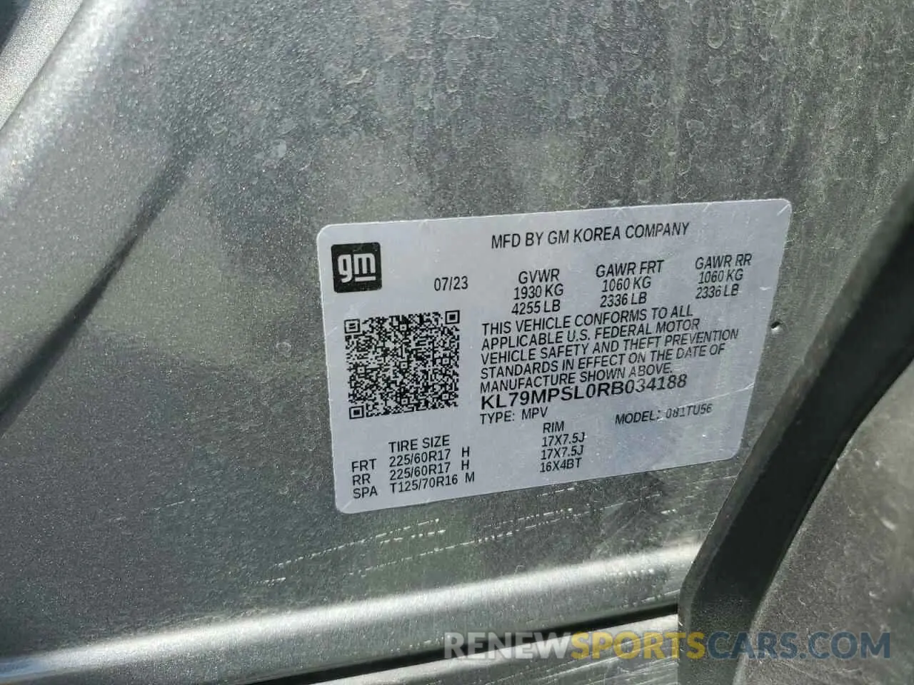 12 Photograph of a damaged car KL79MPSL0RB034188 CHEVROLET TRAILBLZR 2024