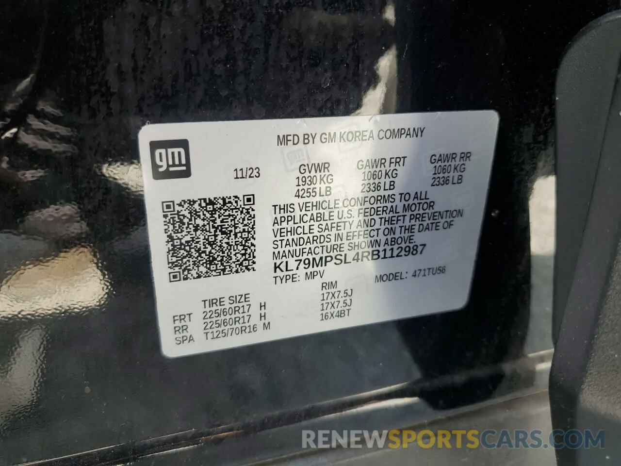 14 Photograph of a damaged car KL79MPSL4RB112987 CHEVROLET TRAILBLZR 2024