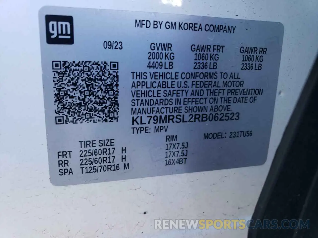 13 Фотография поврежденного автомобиля KL79MRSL2RB062523 CHEVROLET TRAILBLZR 2024