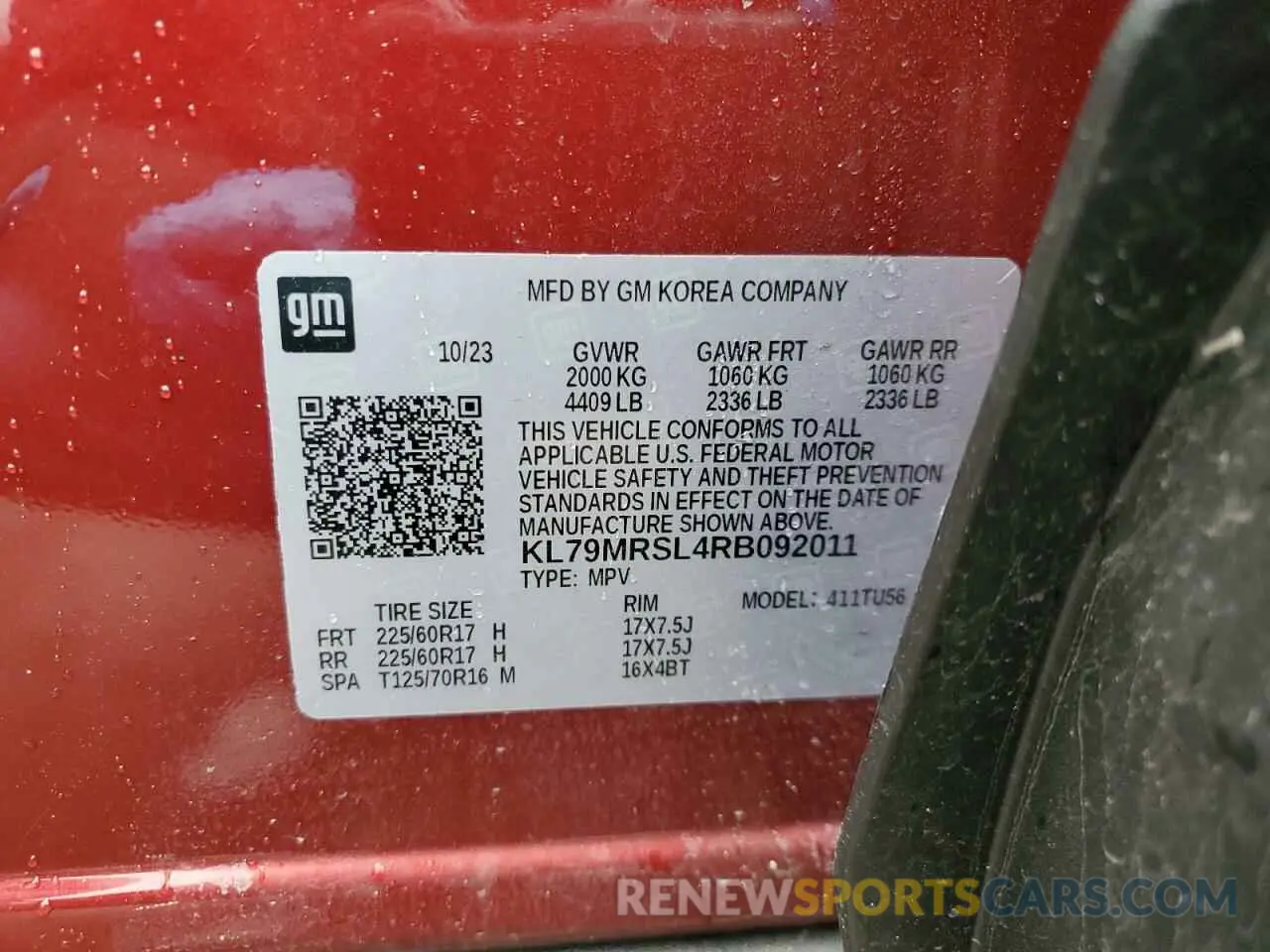 15 Photograph of a damaged car KL79MRSL4RB092011 CHEVROLET TRAILBLZR 2024