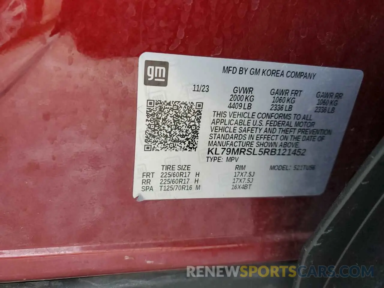 13 Фотография поврежденного автомобиля KL79MRSL5RB121452 CHEVROLET TRAILBLZR 2024