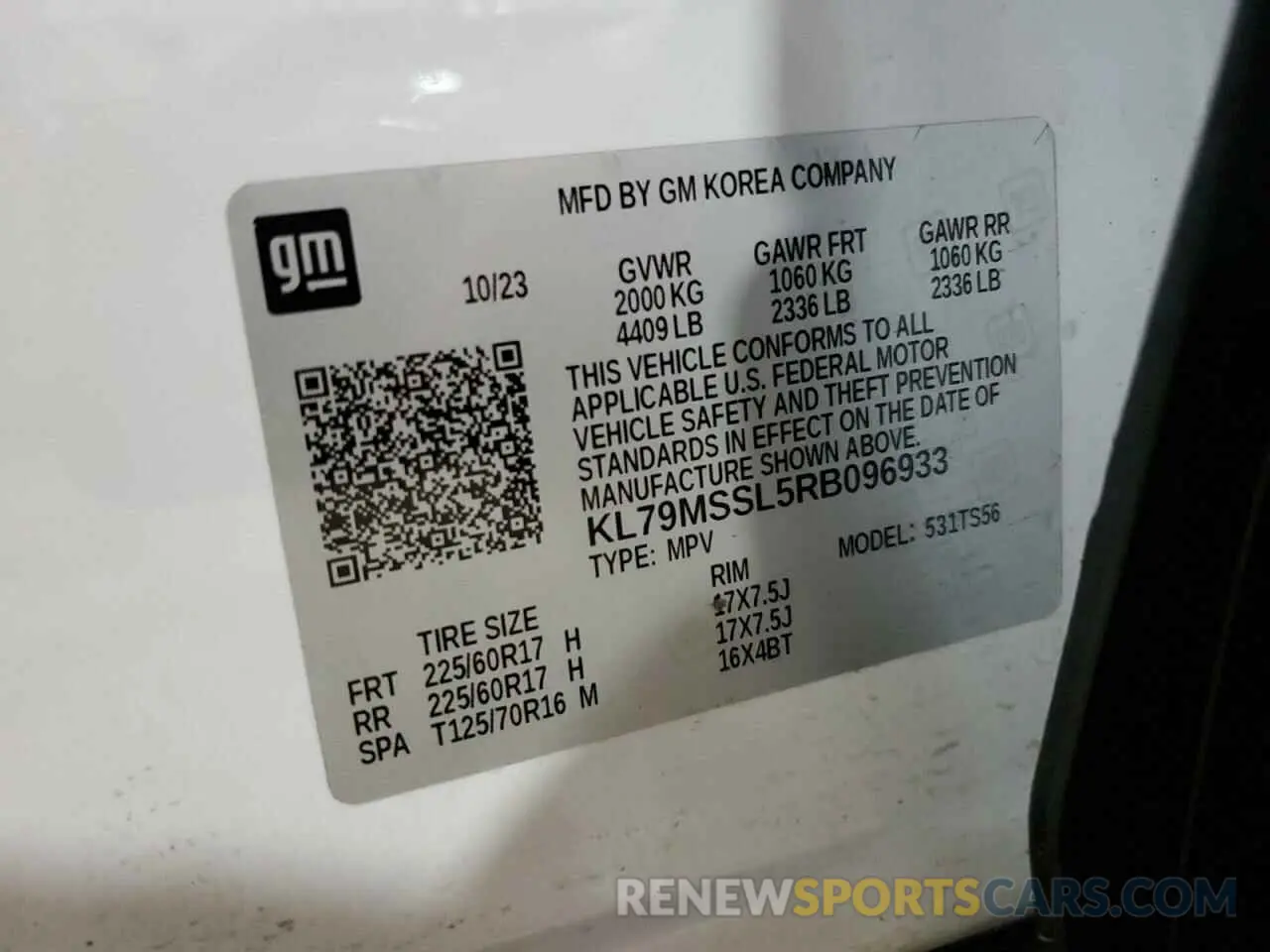 13 Фотография поврежденного автомобиля KL79MSSL5RB096933 CHEVROLET TRAILBLZR 2024