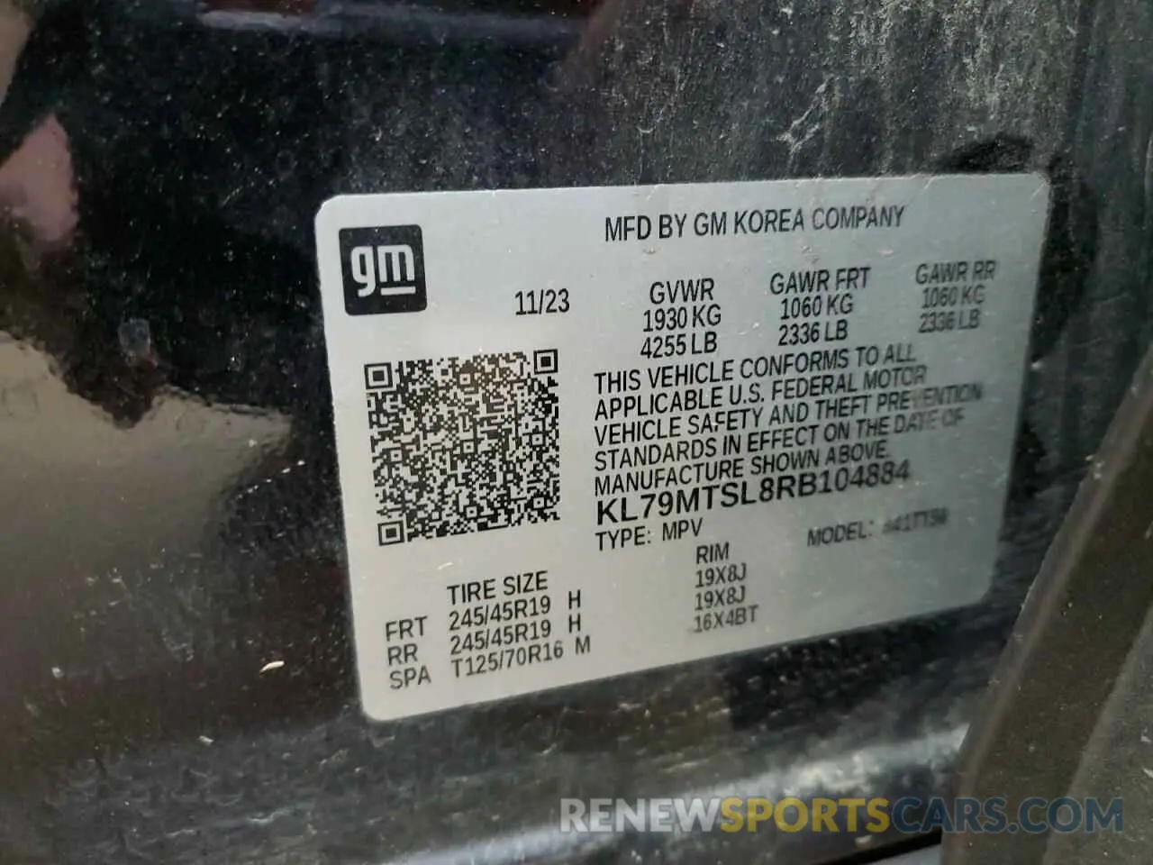 13 Photograph of a damaged car KL79MTSL8RB104884 CHEVROLET TRAILBLZR 2024