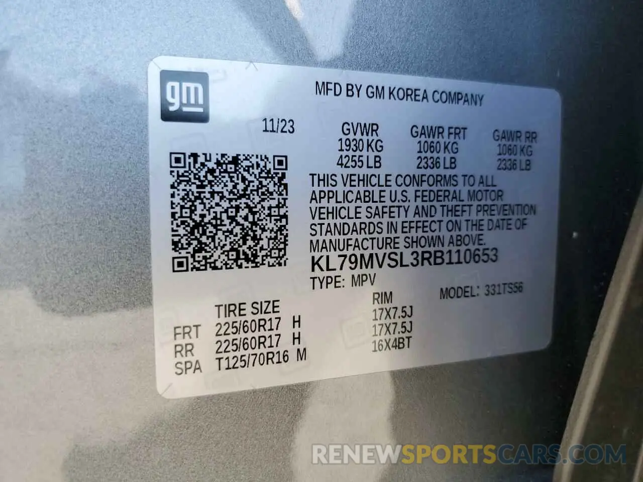 14 Photograph of a damaged car KL79MVSL3RB110653 CHEVROLET TRAILBLZR 2024