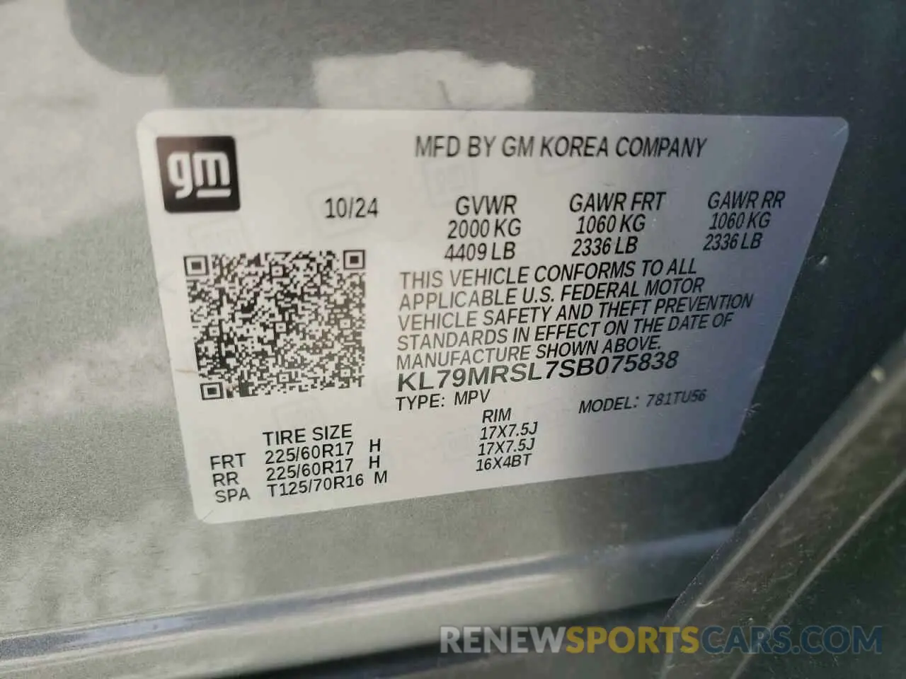 13 Фотография поврежденного автомобиля KL79MRSL7SB075838 CHEVROLET TRAILBLZR 2025