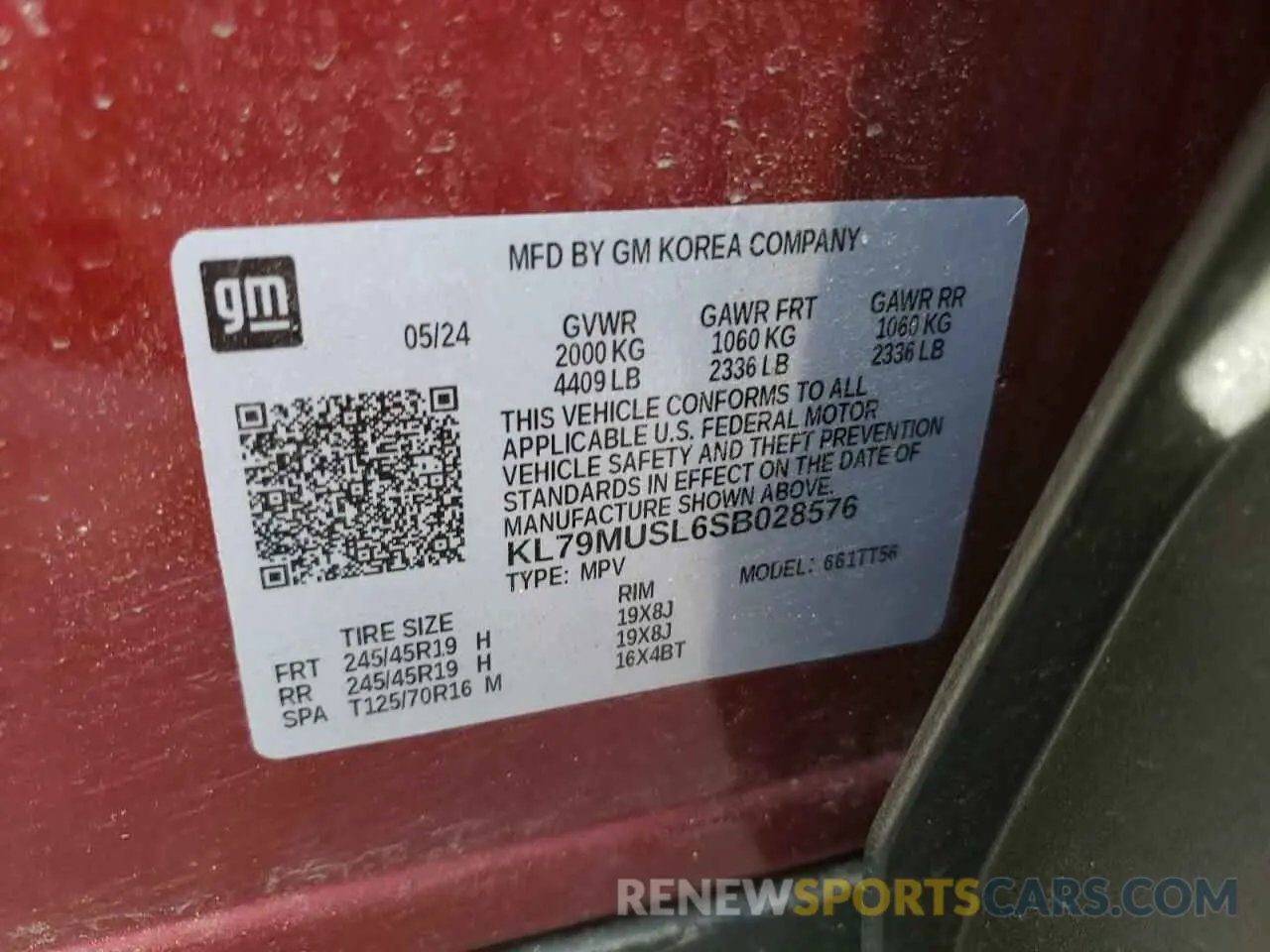 13 Photograph of a damaged car KL79MUSL6SB028576 CHEVROLET TRAILBLZR 2025